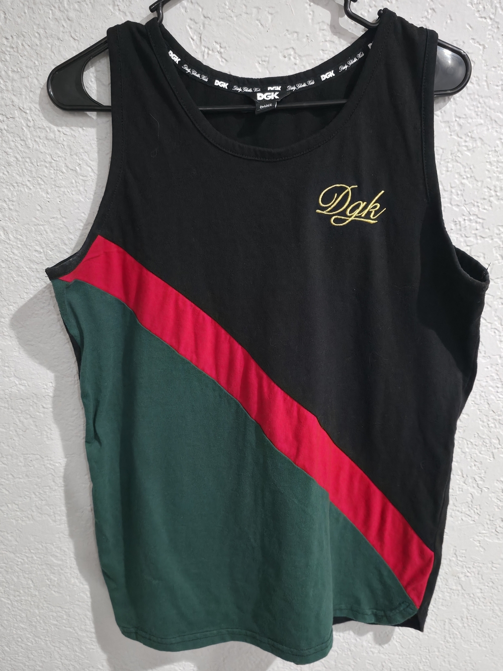 DGK Black Tank with Red Diagonal and Gold Script